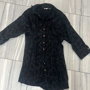 Zara black brocade mini dress